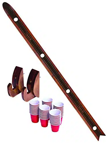 GoPong Slamski   Retro and Vintage Wood Design Person Drinking Ski with Plastic Shot Glasses