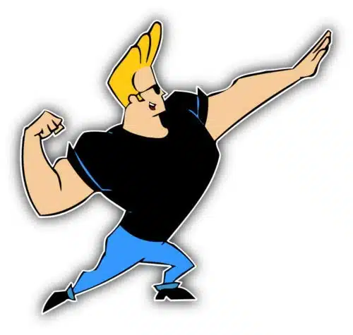 Johnny Bravo Pose Cartoon   Sticker Graphic   Auto, Wall, Laptop, Cell, Truck Sticker for Windows, Cars, Trucks