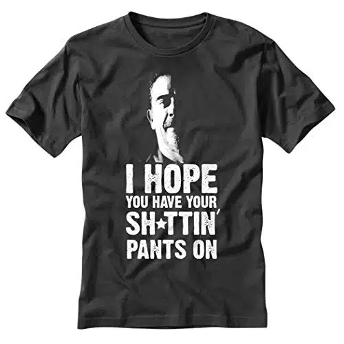 electricitees Negan   I Hope You   TWD The Walking Dead shttin Pants Black T Shirt (X Large)