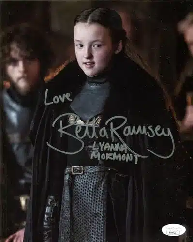 Bella Ramsey Autographed xGame of Thrones Photo as Lyanna Mormont. Includes James Spence Authentication (JSA) & Certificate. Entertainment Autograph Original.