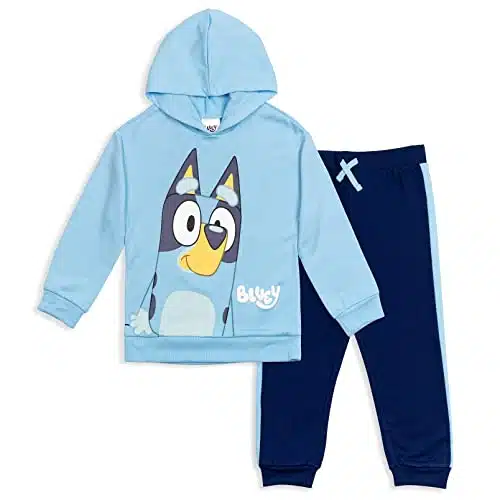 Bluey Little Boys Fleece Pullover Hoodie & Jogger Pants Set LightDark Blue