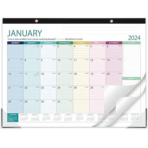 Desk Calendar   Large DeskWall Calendar , September   December , x , Thick Paper with Corner Protectors, Large Ruled Blocks   Colorful Lump