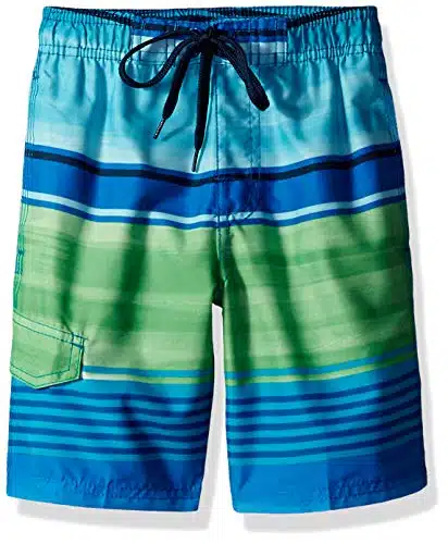 Kanu Surf boys Avalon Quick Dry Upf + Beach Swim Trunks, Avalon RoyalGreen,