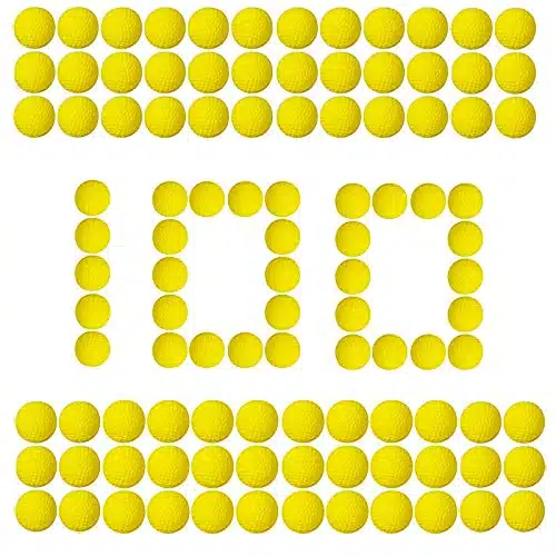 LemoHome Yellow Bulk Foam Bullet Ball Round Replacement Refill Pack, Compatible with Nerf Rival Blasters Prometheus, Apollo, Zeus, Khaos, Atlas, Artemis, Kronos & Nemesis (Yellow )