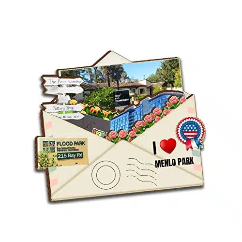 Menlo Park California USA Magnet Fridge Magnet Wooden D Landmarks Travel Collectible Souvenirs Decoration Handmade