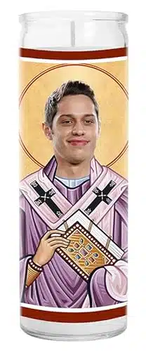 Pete Davidson Celebrity Prayer Candle   Saint Candle   inch Glass Prayer Pop Culture Votive   Handmade in USA   Celeb Novelty Actor TV Show Movie Gift