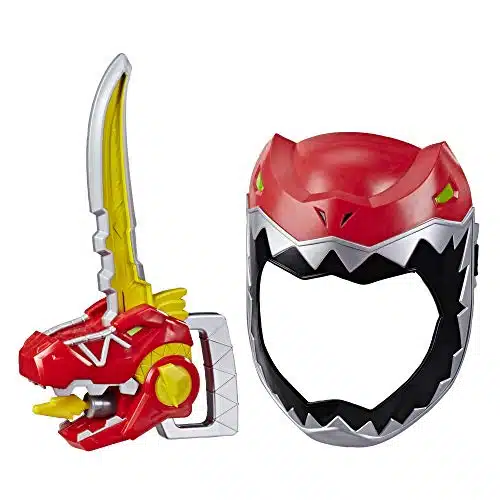 Power Rangers Playskool Heroes Zord Saber, Red Ranger Roleplay Mask with Sword Accessory, Great for Toddler Halloween Costume, Dino Charge Inspired Toy, + (Amazon Exclusive)