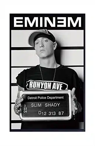 FatCat Wall Graphics Eminem (Mugshot) Poster Frameless Gift x inch(cm x cm) S