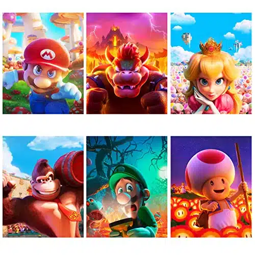 JUMANT Mario Movie Poster   x  Gamer Room Decor   Gaming Posters for Boys Room Decor   Gaming Room Decor for Boys   Mario Poster Set   Game Room Decor   Mario Room Decor