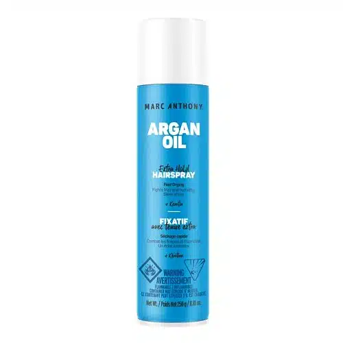 Marc Anthony Argan Oil Hairspray with Keratin, Extra Hold   Volumizing Hair Spray Fights Frizz & Humidity   Nourishing Argan Oil of Morocco Texturizing & Hair Styling Spray   