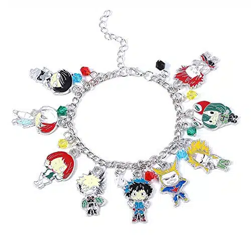 My Hero Academia Fashion Novelty Charm Bracelet Anime Manga Series Midoria Izuku Katsuki Bakugo Ochaco Uraraka Tenya Iida Shoto Todoroki Tsuyu Asui Eijir Kirishima All Might c