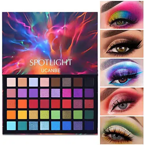 UCANBE Spotlight Eyeshadow Palette Professional Color Eye Shadow Matte Shimmer Makeup Pallet Highly Pigmented Colorful Powder Long Lasting Waterproof Eye Shadow