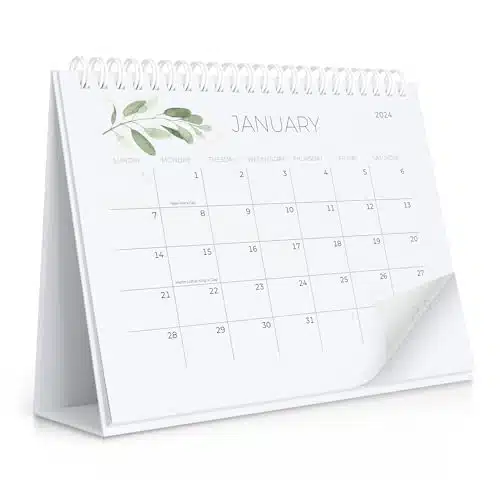 Aesthetic Small Desk Calendar with Stickers   Runs from October until June   Beautiful Flip Desktop Calendar for Easy Organizing