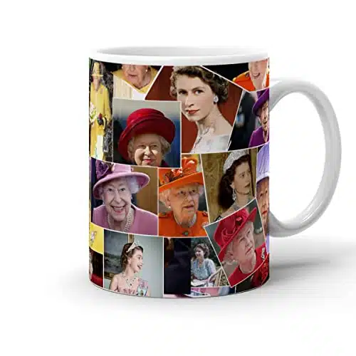 Coffee Mugs Queen Ceramic Elizabeth Cups Ii Tea Birthday Travel Coffee Mug Oz Gifts For Family Friend Co worker Father's Day Christmas