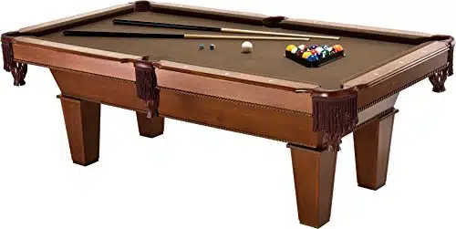 Fat Cat Frisco ' Pool Table with Classic Style Billiard Pockets and Contemporary Straight Legs, Oak Finish with Bronze Colored Cloth Playing Surface