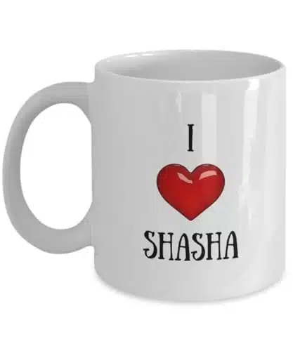 I Love Shasha Coffee Mug With Name Shasha Mug Birthday Gifts for Shasha Cup oz Playful Fox PFXB