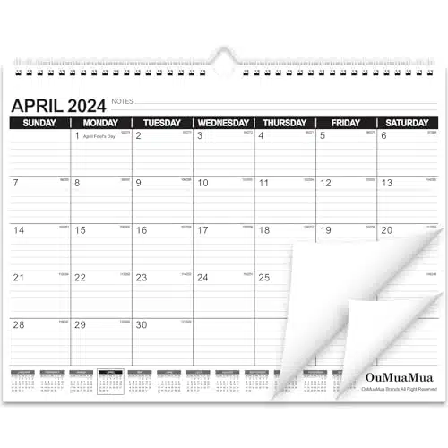 OuMuaMua Wall Calendar onthly Calendar from April to September , x Inches Calendar with Twin Wire Binding, Thick Paper and Ruled Blocks for School Home Office