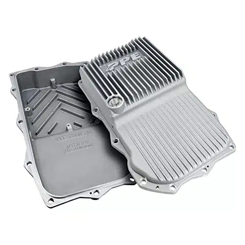 PPE   Heavy Duty Cast Aluminum Transmission Pan (Raw) Compatible with Ram + L VGas, L EcoDiesel or Dodge + ChallengerCharger L V, L VGas with HPHP