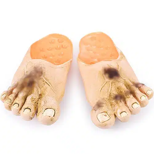 SATINIOR Giant Bare Feet Hairy Feet Halloween Cosplay Giant Feet Count Slippers Costume Masquerade Props Halloween Costumes