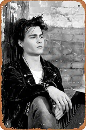 Yzixulet Johnny depp young Poster Vintage x etal Tin Sign Funny Man Cave Decor