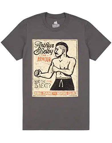 Peaky Blinders T Shirt Mens Adults Arthur Shelby Poster Boxing Club Grey Top Large