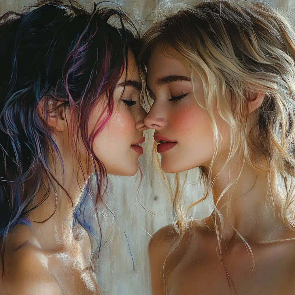 girls kissing